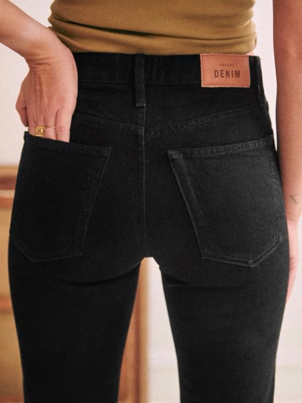 Sezane Le Brut Straight Jeans In Black Size 28 - Picture 2 of 10